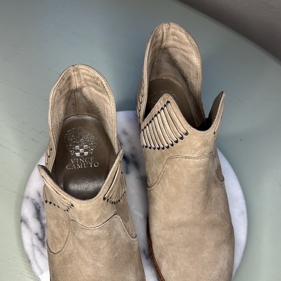 VINCE CAMUTO SUEDE OPEN ANKLE BOOTS (8.5) - Picture 7 of 8
